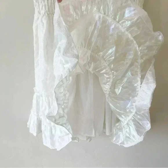 White Birch Black Label Flutter Sleeve Smocked Dress Size XL White EUC - Picture 15 of 15